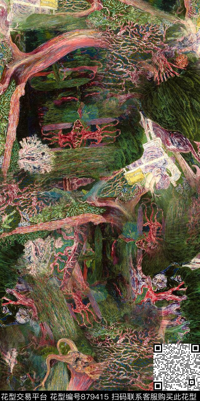 油画数码抽象数码印花华亿平台下载（图片编号: 879415） - 瓦栏（Walan）