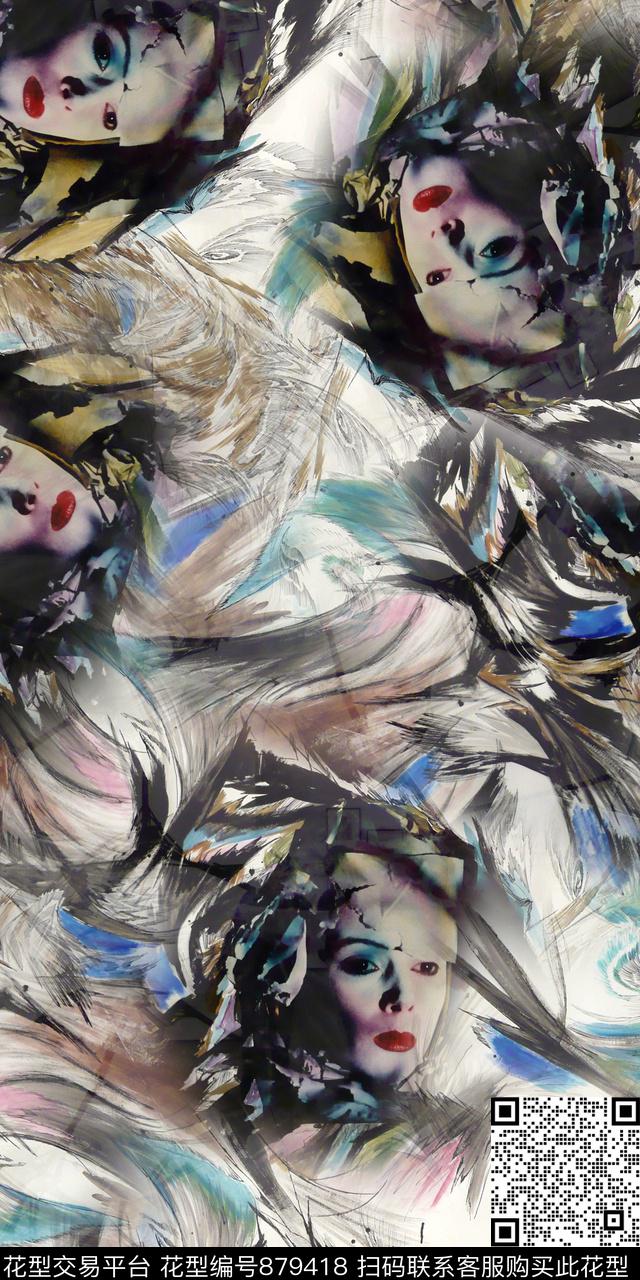 油画数码抽象数码印花华亿平台下载（图片编号: 879418） - 瓦栏（Walan）