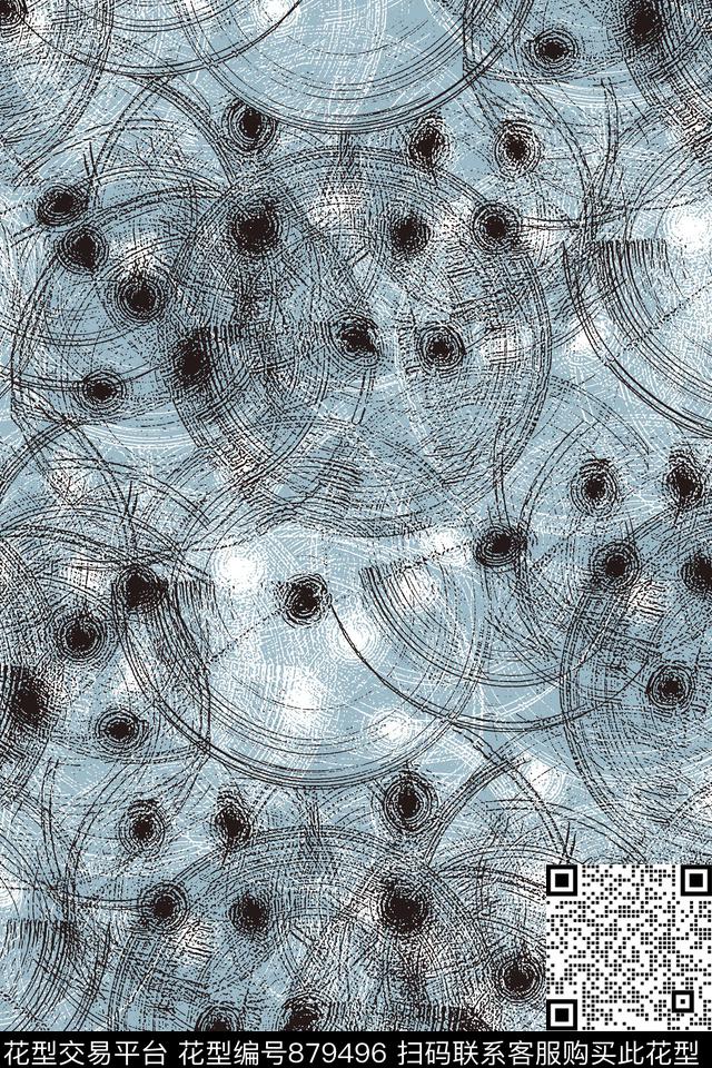 抽象纹理肌理纹理男装衬衫华亿平台传统印花华亿平台下载（图片编号: 879496） - 瓦栏（Walan）