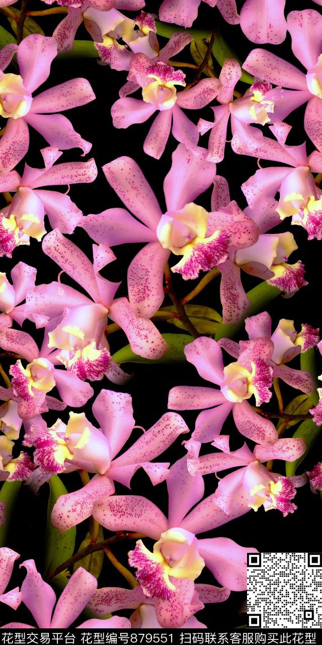 花朵花卉真花数码印花华亿平台下载（图片编号: 879551） - 瓦栏（Walan）