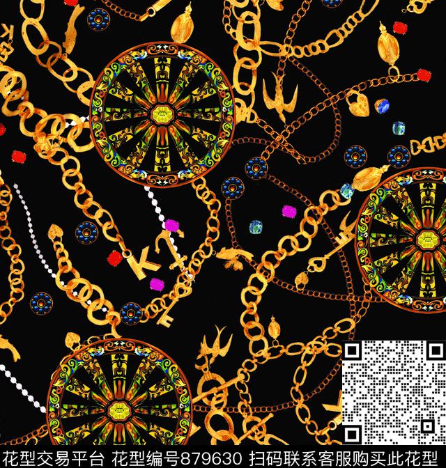 金链珠宝金钥匙数码印花华亿平台下载（图片编号: 879630） - 瓦栏（Walan）