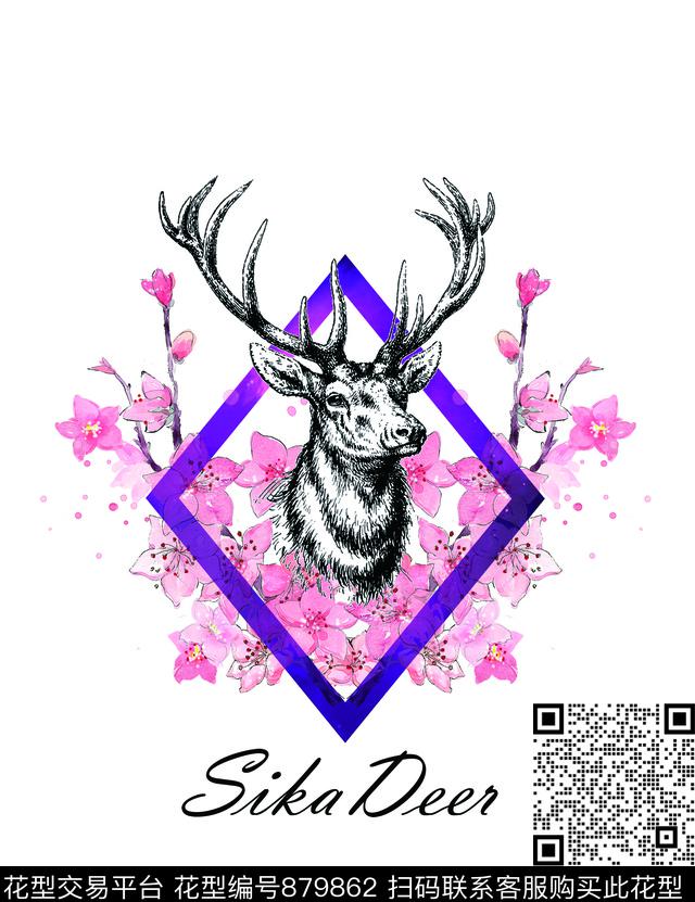 鬼头骷髅头线条传统印花华亿平台下载（图片编号: 879862） - 瓦栏（Walan）