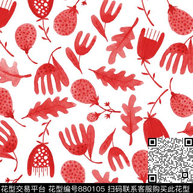 家居服手绘春夏数码印花华亿平台下载（图片编号: 880105） - 瓦栏（Walan）