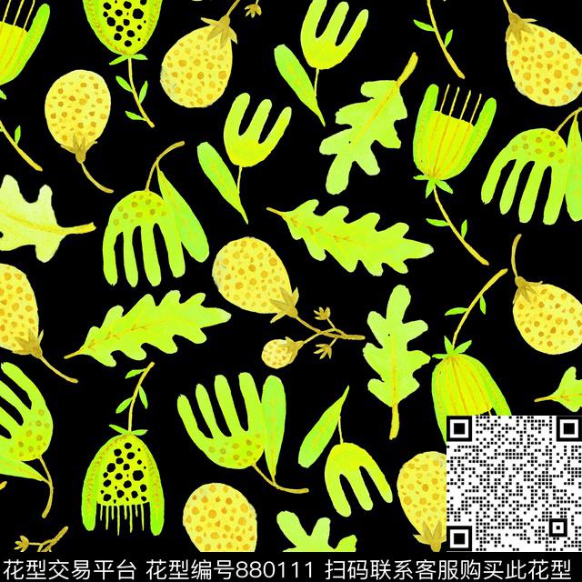 家居服手绘春夏数码印花华亿平台下载（图片编号: 880111） - 瓦栏（Walan）