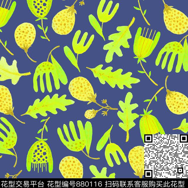 家居服手绘春夏数码印花华亿平台下载（图片编号: 880116） - 瓦栏（Walan）