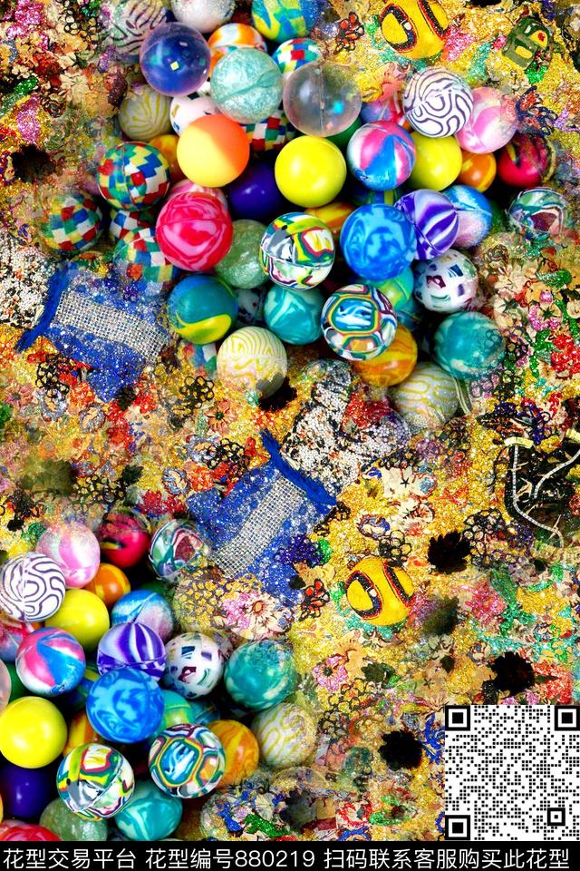 时尚拼接几何数码印花华亿平台下载（图片编号: 880219） - 瓦栏（Walan）