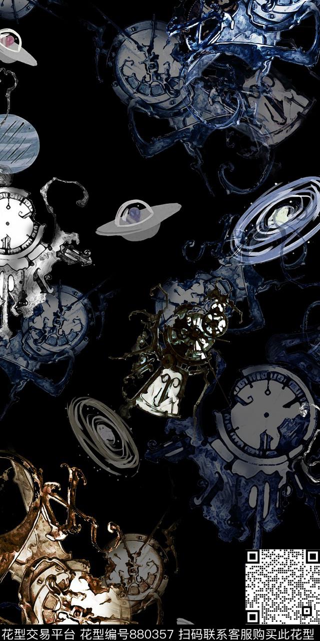 抽象时间宇宙数码印花华亿平台下载（图片编号: 880357） - 瓦栏（Walan）