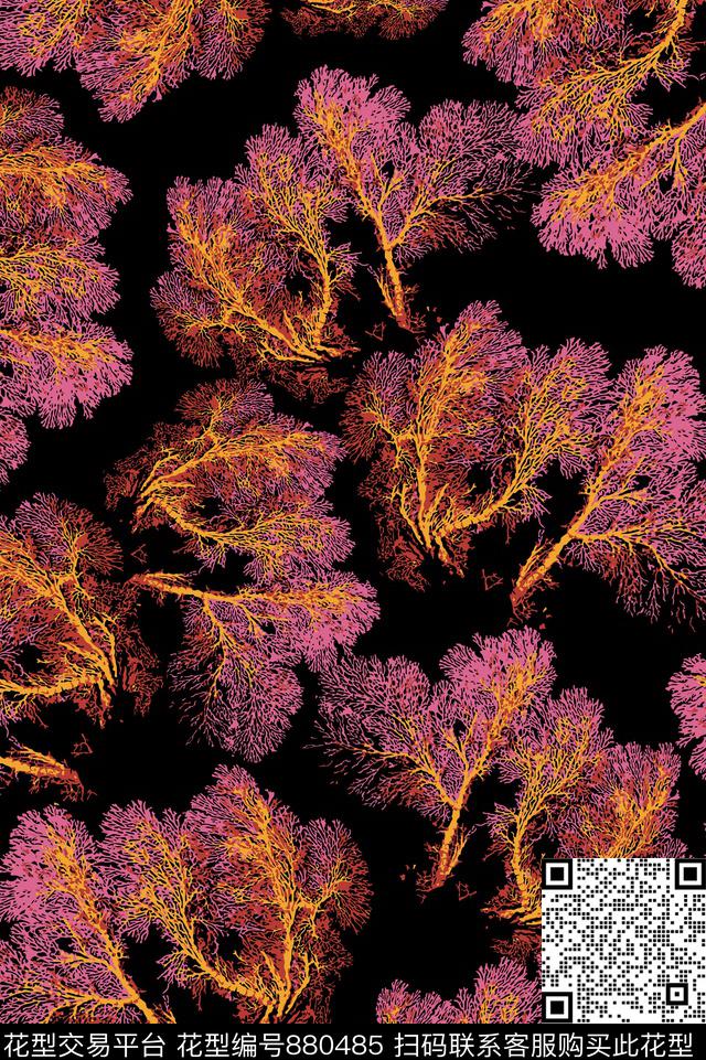 时尚肌理海洋元素传统印花华亿平台下载（图片编号: 880485） - 瓦栏（Walan）