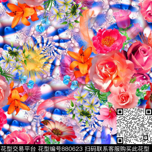 抽象几何动物数码印花华亿平台下载（图片编号: 880623） - 瓦栏（Walan）