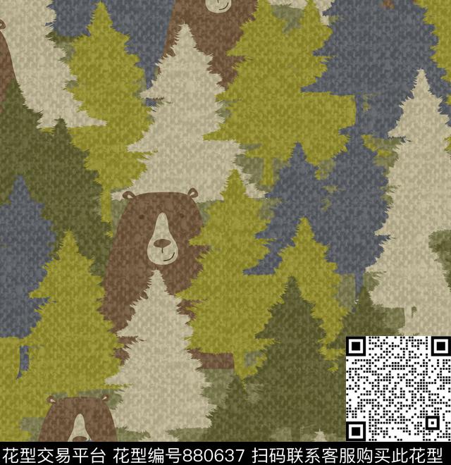 男童迷彩熊传统印花华亿平台下载（图片编号: 880637） - 瓦栏（Walan）