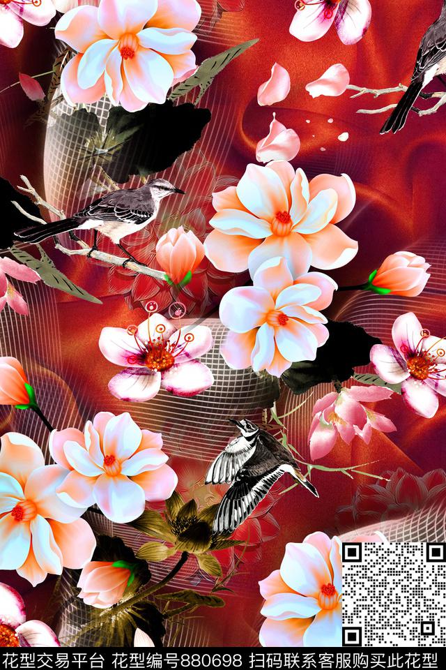 抽象几何动物数码印花华亿平台下载（图片编号: 880698） - 瓦栏（Walan）