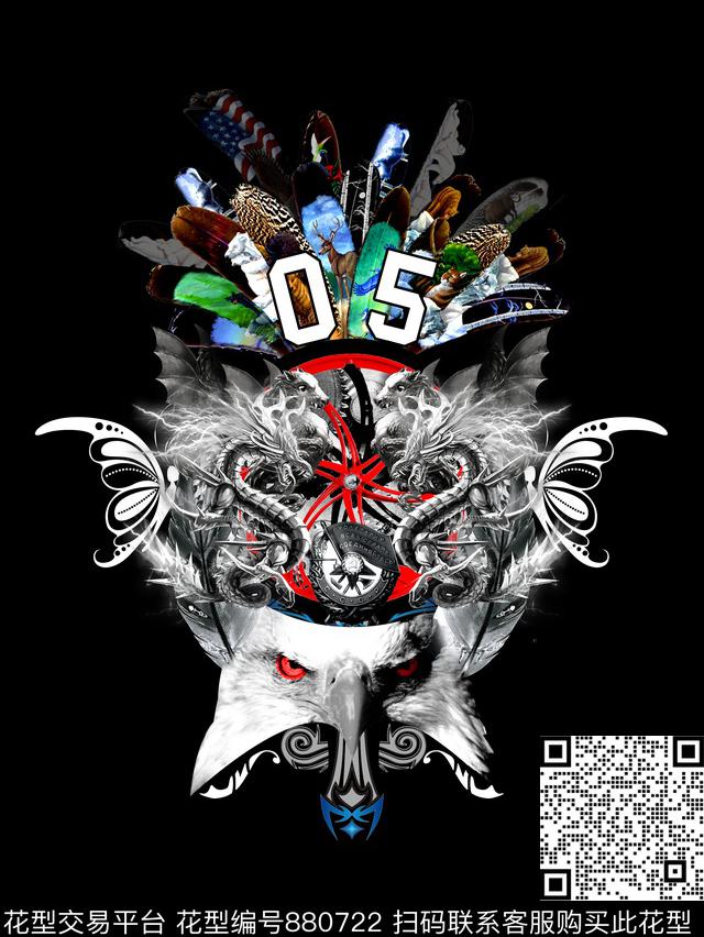 几何动物抽象数码印花华亿平台下载（图片编号: 880722） - 瓦栏（Walan）