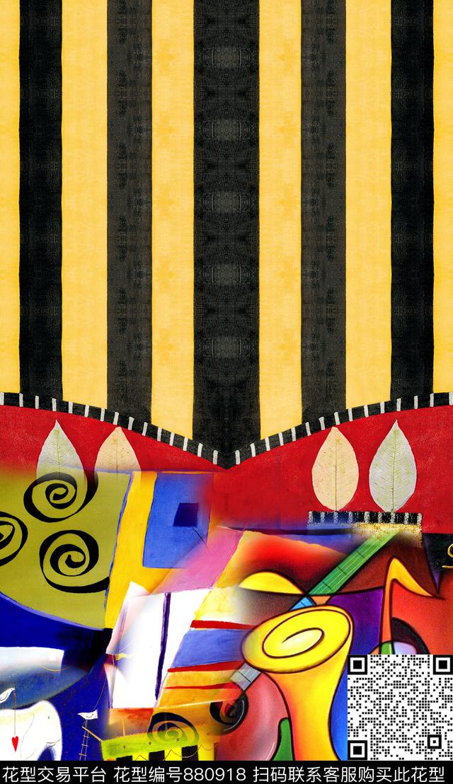 民族风几何花纹数码印花华亿平台下载（图片编号: 880918） - 瓦栏（Walan）