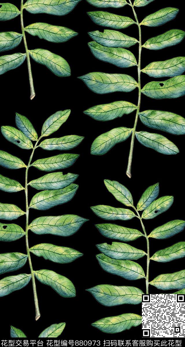 天堂鸟花棕榈叶热带数码印花华亿平台下载（图片编号: 880973） - 瓦栏（Walan）