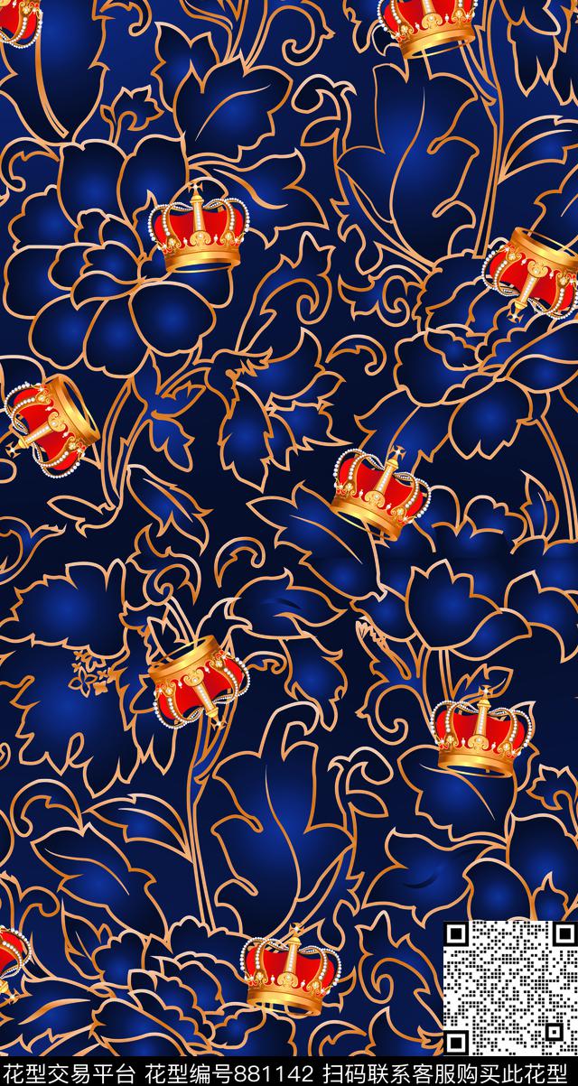 小碎花金色玫瑰花玫瑰花数码印花华亿平台下载（图片编号: 881142） - 瓦栏（Walan）