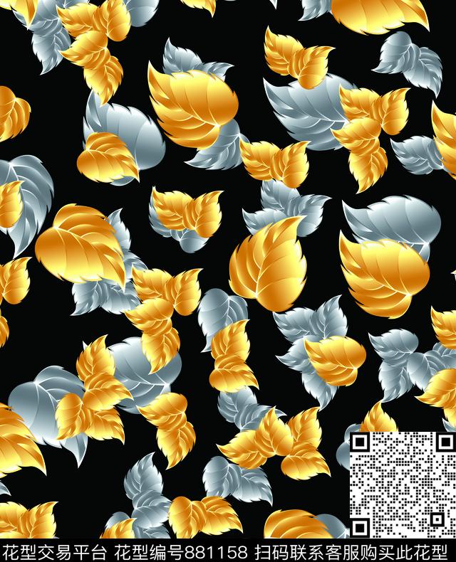 小碎花金色玫瑰花玫瑰花数码印花华亿平台下载（图片编号: 881158） - 瓦栏（Walan）