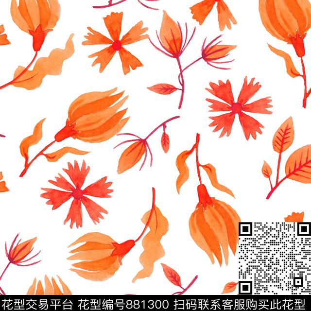 家居服手绘春夏数码印花华亿平台下载（图片编号: 881300） - 瓦栏（Walan）