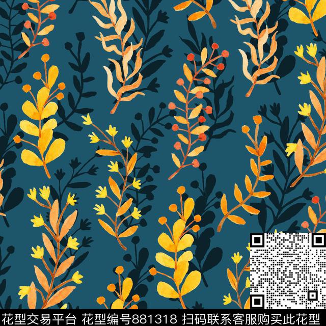 家居服手绘春夏数码印花华亿平台下载（图片编号: 881318） - 瓦栏（Walan）