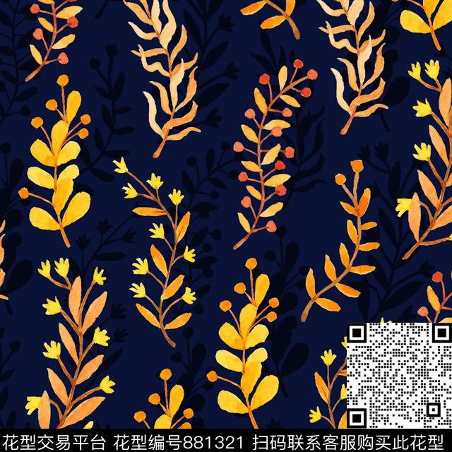 家居服手绘春夏数码印花华亿平台下载（图片编号: 881321） - 瓦栏（Walan）