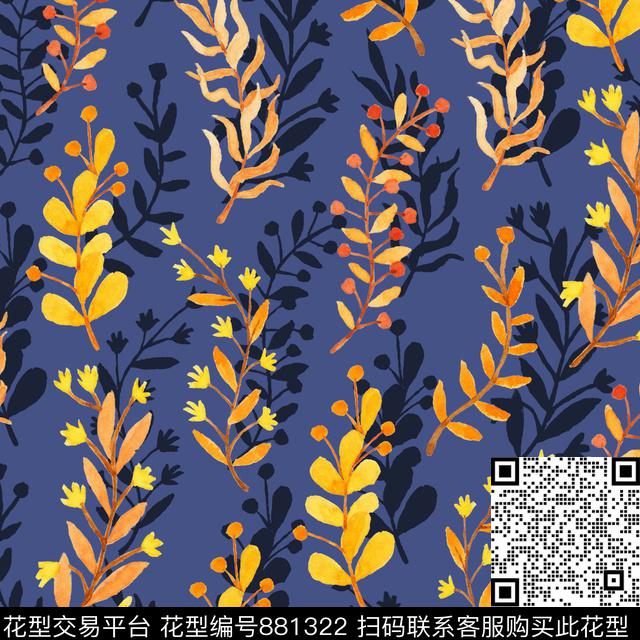 家居服手绘春夏数码印花华亿平台下载（图片编号: 881322） - 瓦栏（Walan）