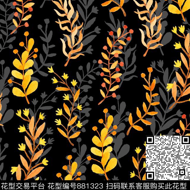 家居服手绘春夏数码印花华亿平台下载（图片编号: 881323） - 瓦栏（Walan）