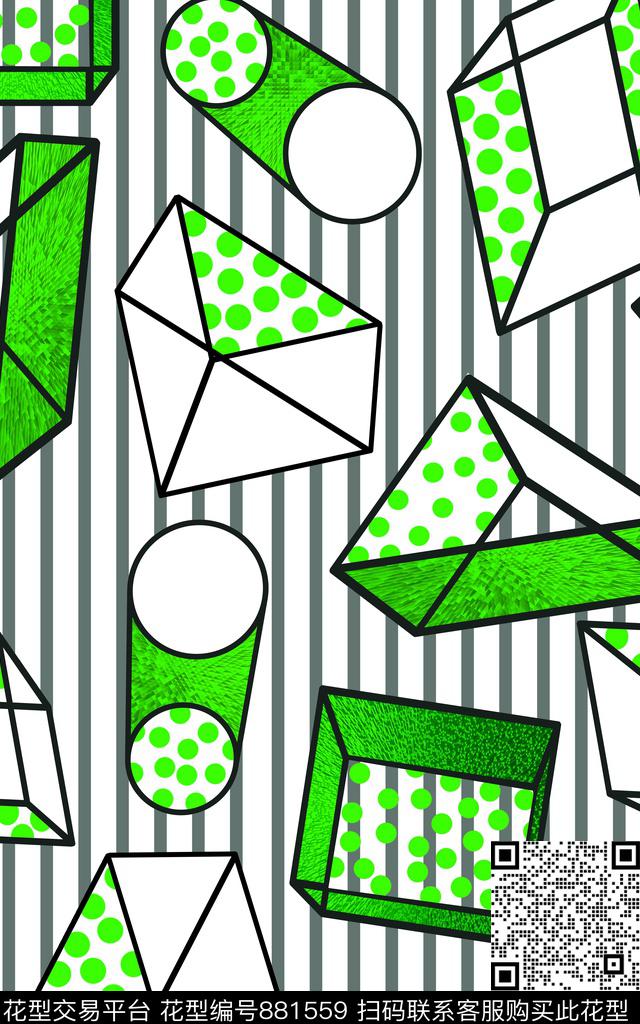 条纹几何图案立体图案数码印花华亿平台下载（图片编号: 881559） - 瓦栏（Walan）
