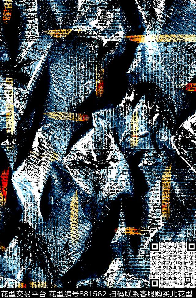 抽象纹理肌理纹理男装夹克华亿平台数码印花华亿平台下载（图片编号: 881562） - 瓦栏（Walan）