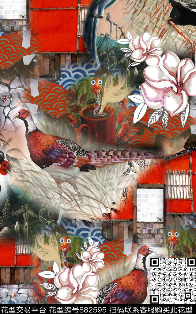 波西米亚民族风部落数码印花华亿平台下载（图片编号: 882595） - 瓦栏（Walan）