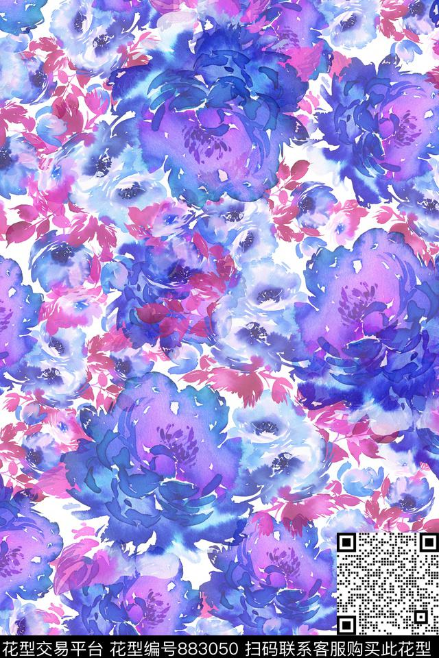 泼墨迷彩笔触数码印花华亿平台下载（图片编号: 883050） - 瓦栏（Walan）