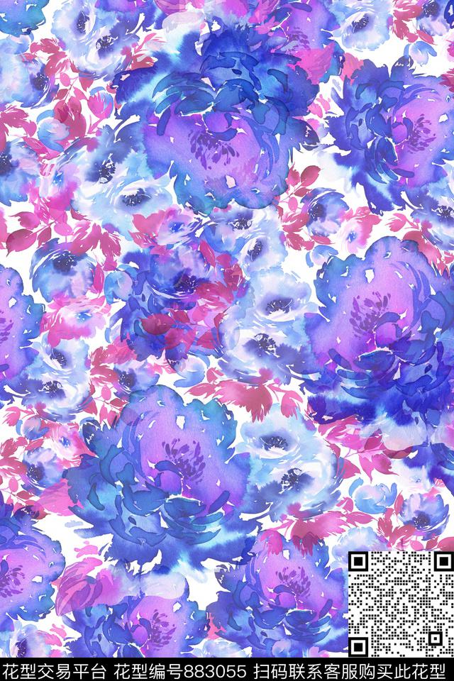 泼墨迷彩笔触数码印花华亿平台下载（图片编号: 883055） - 瓦栏（Walan）