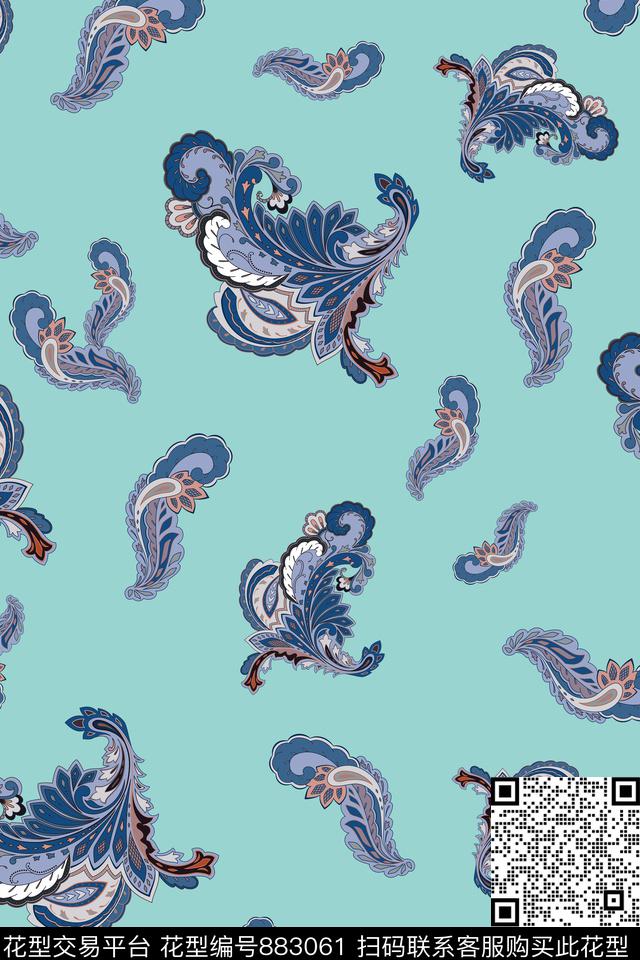 民族风佩斯利传统印花华亿平台下载（图片编号: 883061） - 瓦栏（Walan）