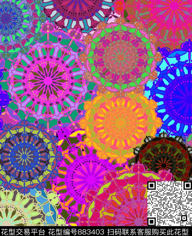 色块几何佩斯利传统印花华亿平台下载（图片编号: 883403） - 瓦栏（Walan）