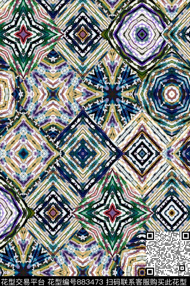 土耳其风格英伦大马士革数码印花华亿平台下载（图片编号: 883473） - 瓦栏（Walan）