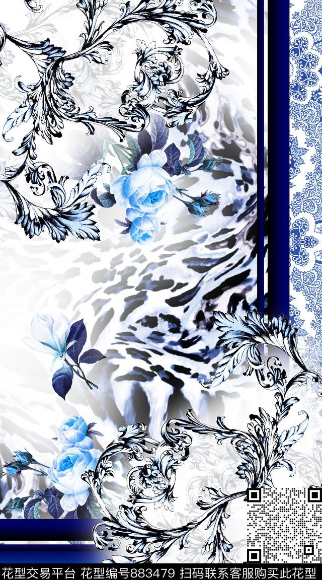 女装定位复古数码印花华亿平台下载（图片编号: 883479） - 瓦栏（Walan）