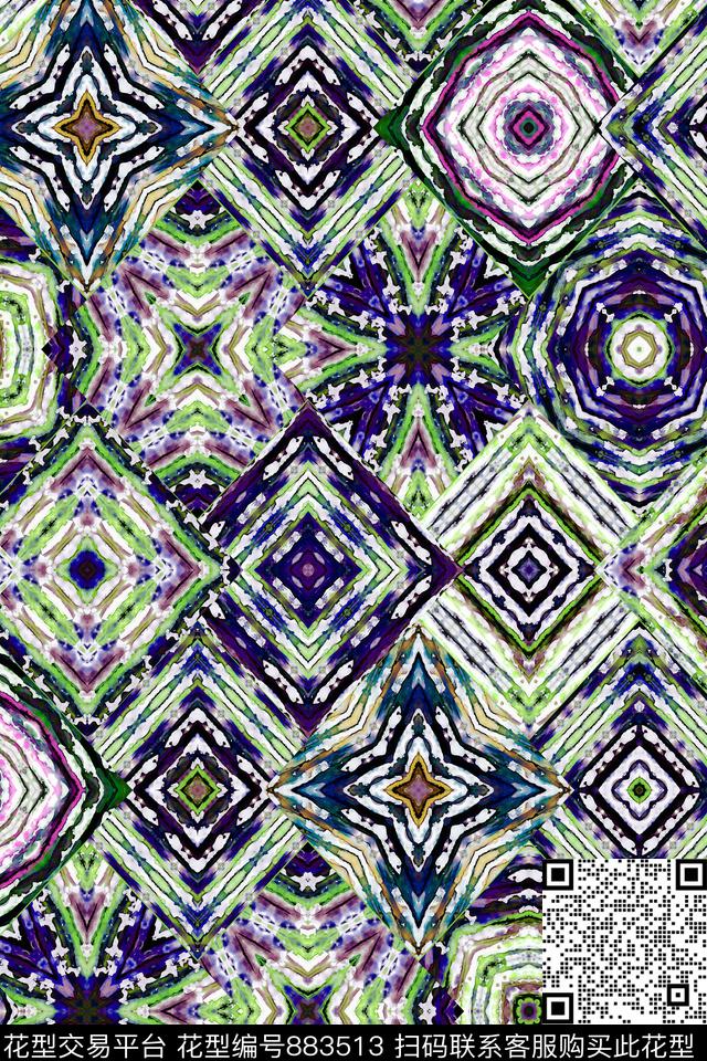 土耳其风格英伦大马士革数码印花华亿平台下载（图片编号: 883513） - 瓦栏（Walan）