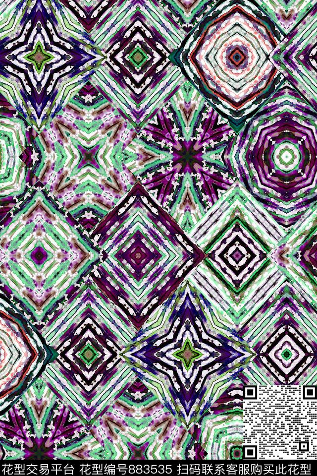 土耳其风格英伦大马士革数码印花华亿平台下载（图片编号: 883535） - 瓦栏（Walan）