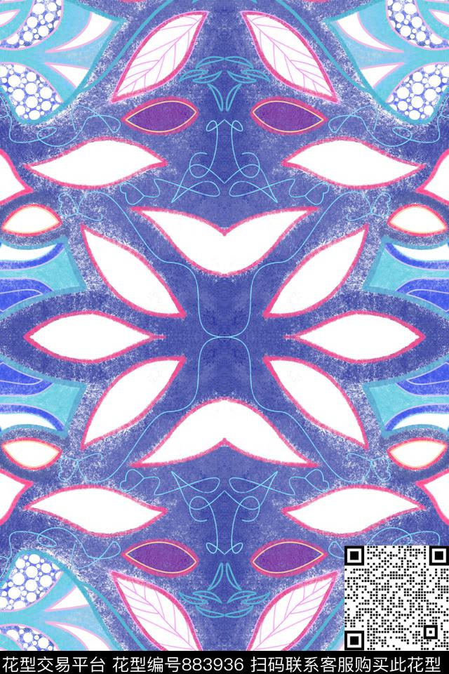 紫色线条抽象数码印花华亿平台下载（图片编号: 883936） - 瓦栏（Walan）