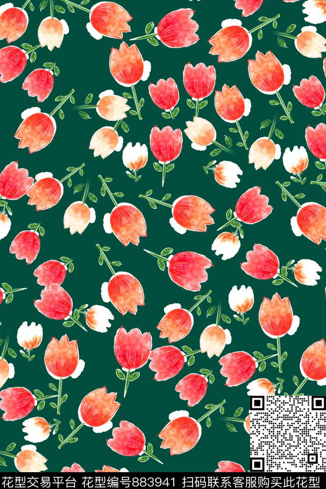 公主小清新小碎花数码印花华亿平台下载（图片编号: 883941） - 瓦栏（Walan）