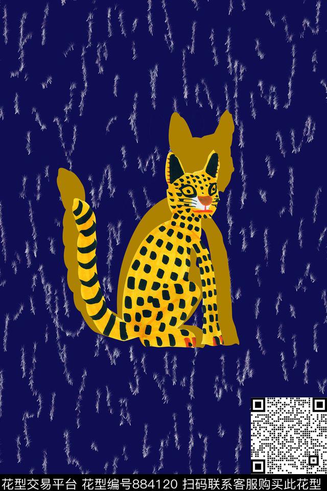 趣味动物潮传统印花华亿平台下载（图片编号: 884120） - 瓦栏（Walan）