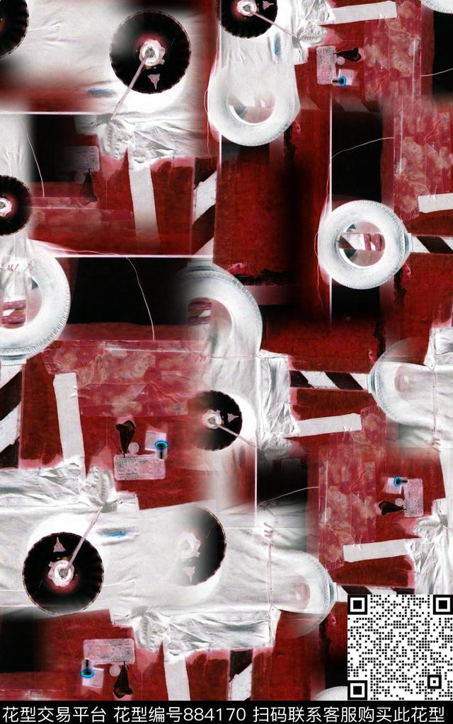 解构几何油画风数码印花华亿平台下载（图片编号: 884170） - 瓦栏（Walan）