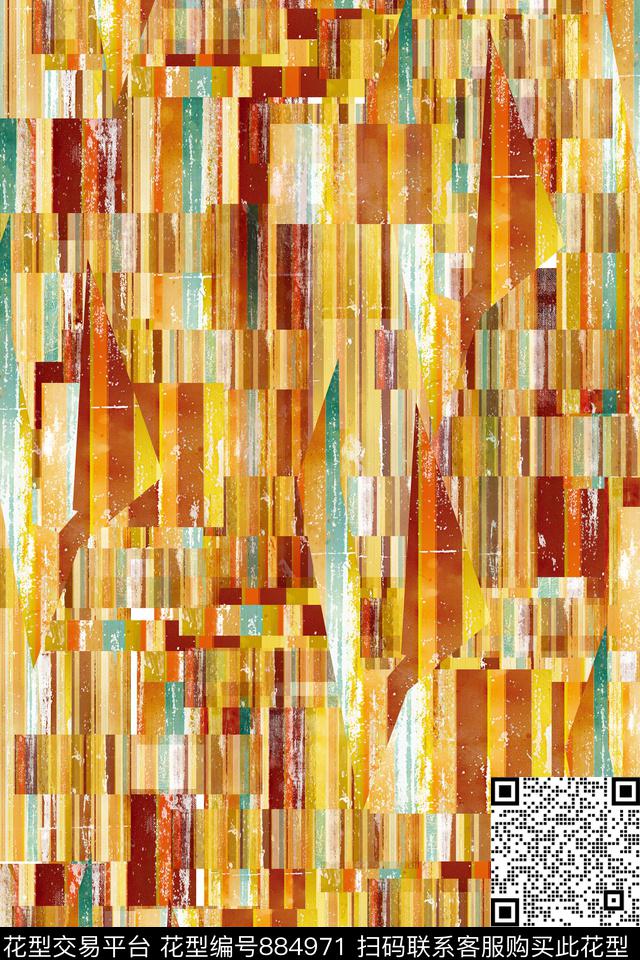 条纹机理马赛克不规则几何数码印花华亿平台下载（图片编号: 884971） - 瓦栏（Walan）