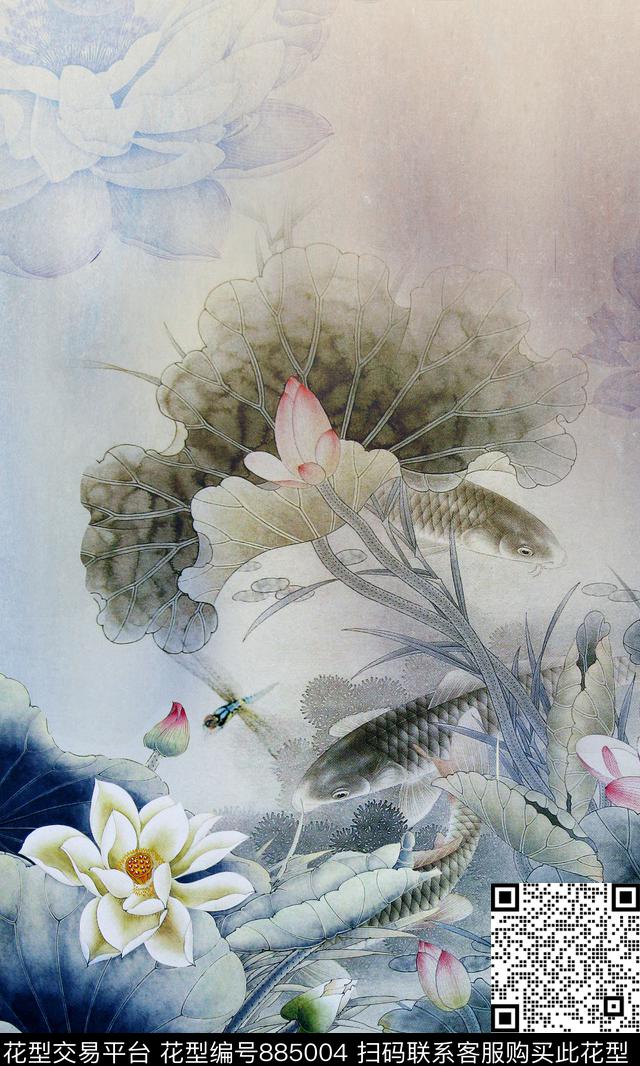 数码华亿平台雪纺花卉数码印花华亿平台下载（图片编号: 885004） - 瓦栏（Walan）