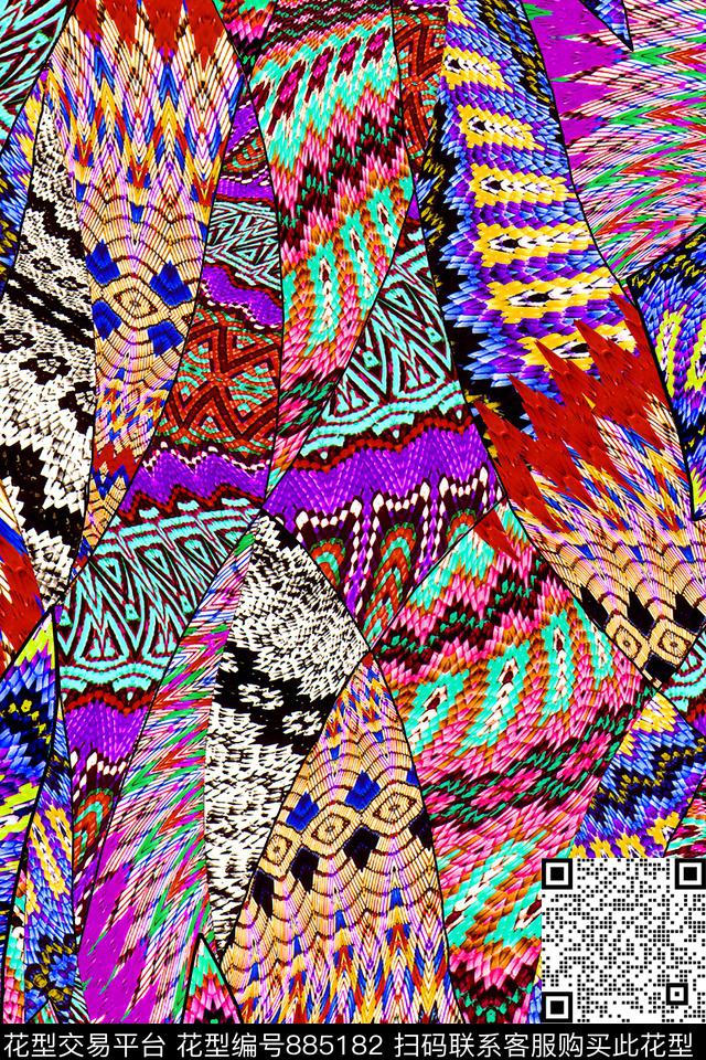 抽象纹路毛衣数码印花华亿平台下载（图片编号: 885182） - 瓦栏（Walan）