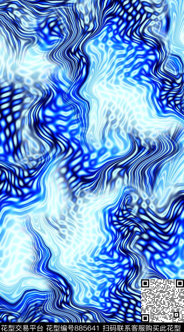 创意满版抽象数码印花华亿平台下载（图片编号: 885641） - 瓦栏（Walan）