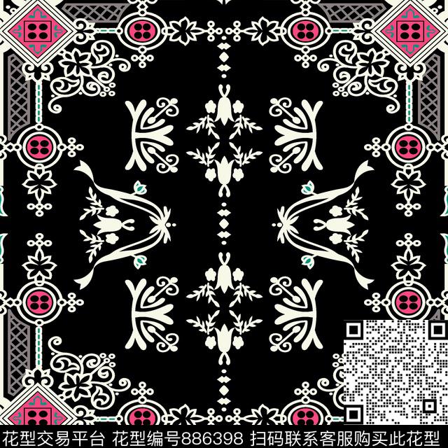 方巾宫廷风波西米亚传统印花华亿平台下载（图片编号: 886398） - 瓦栏（Walan）