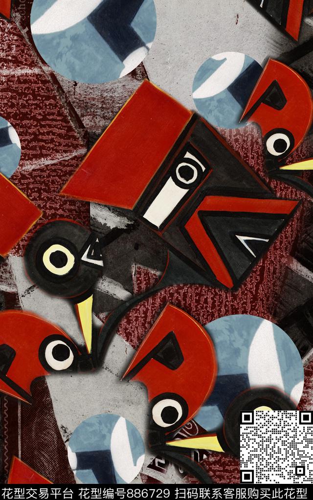 民族风波西米亚油画风格数码印花华亿平台下载（图片编号: 886729） - 瓦栏（Walan）