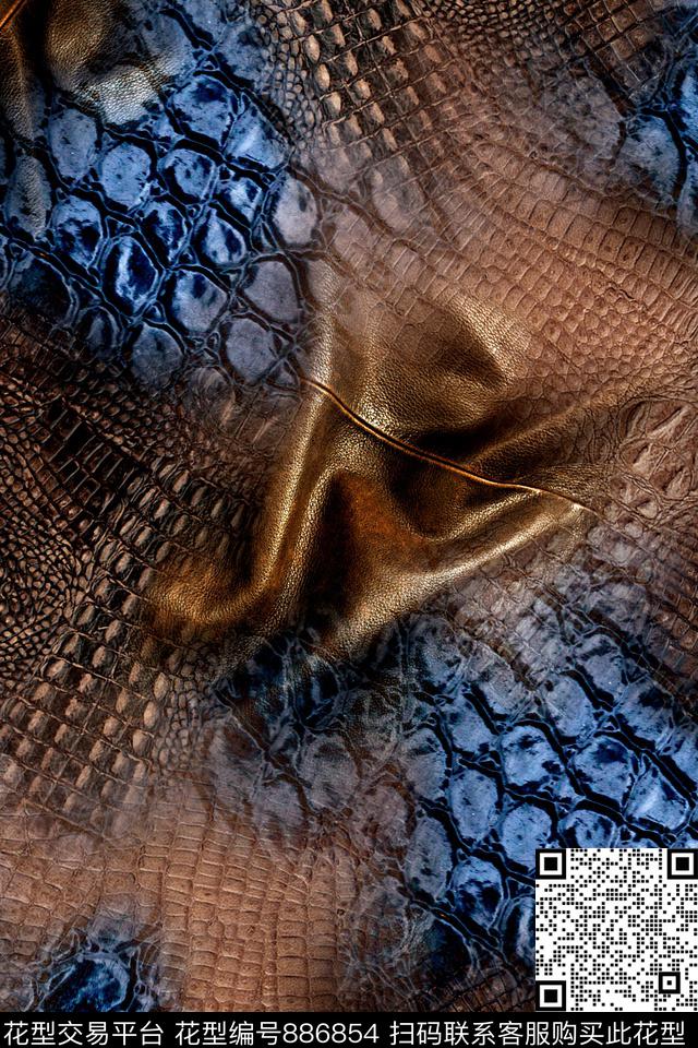 抽象几何皮革数码印花华亿平台下载（图片编号: 886854） - 瓦栏（Walan）