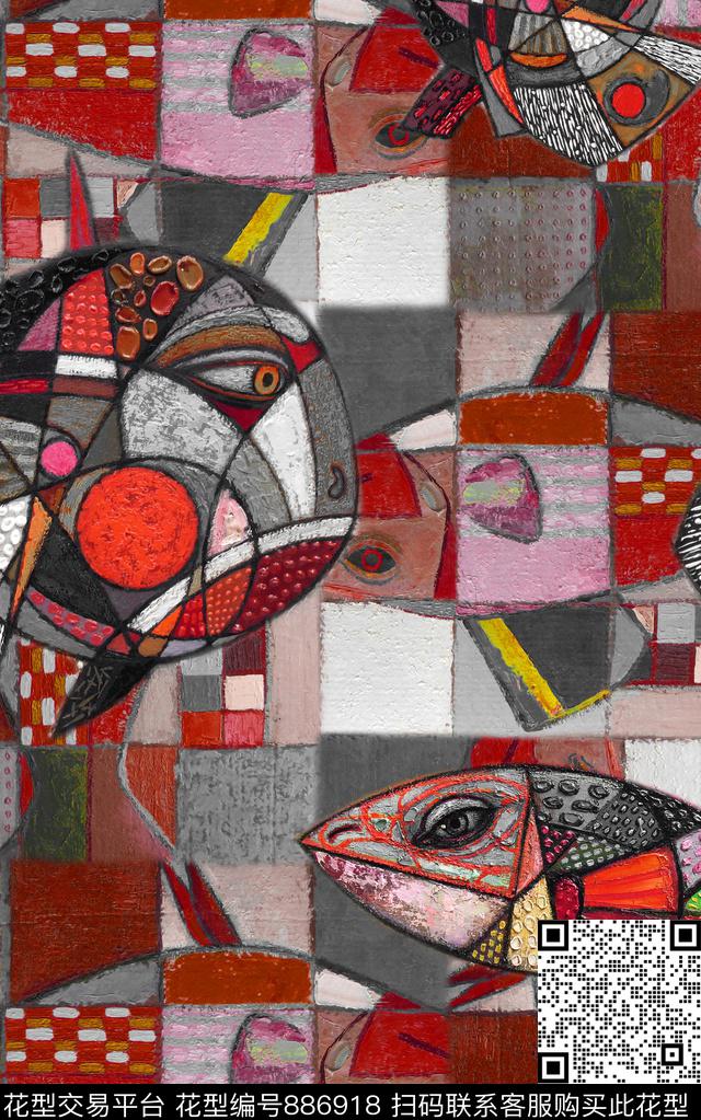 中国风波西米亚民族风数码印花华亿平台下载（图片编号: 886918） - 瓦栏（Walan）