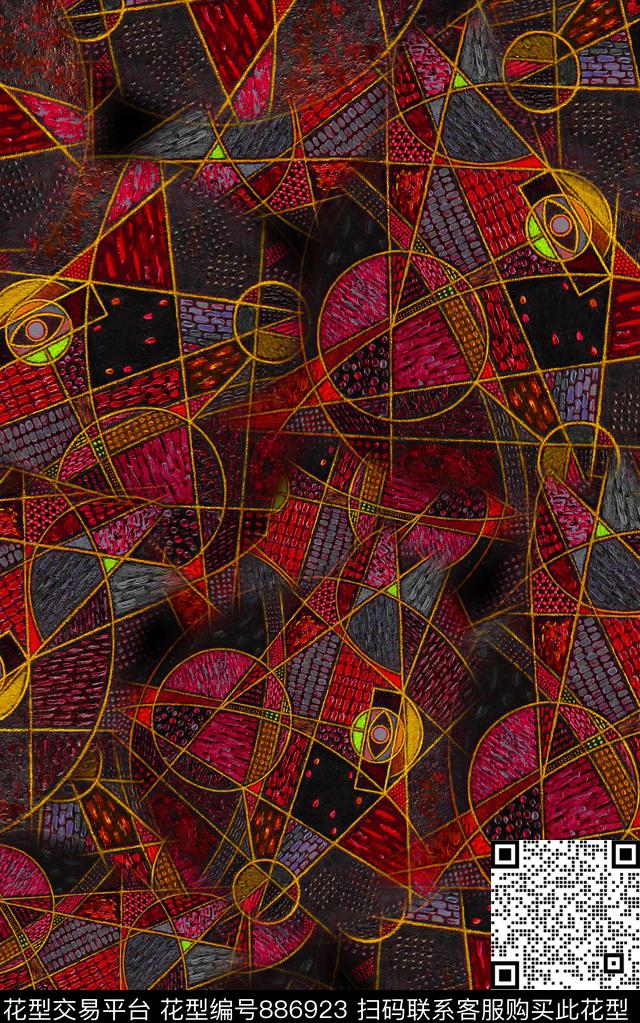 中国风波西米亚民族风数码印花华亿平台下载（图片编号: 886923） - 瓦栏（Walan）