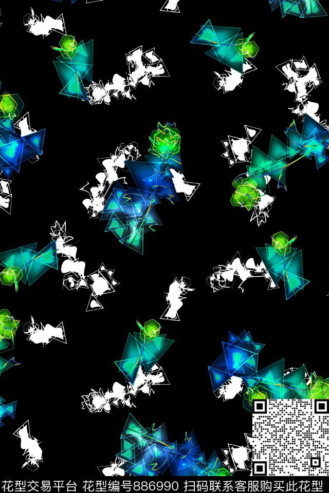 抽象艺术手绘抽象花卉凌乱花卉数码印花华亿平台下载（图片编号: 886990） - 瓦栏（Walan）